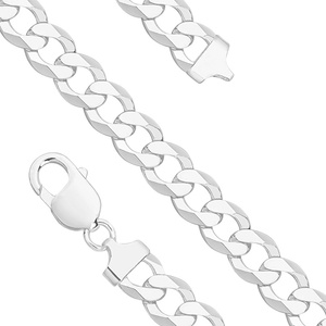 Silver (925) diamond-cut bracelet - curb extra flat Ø 250