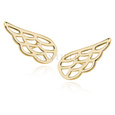 Silver (925) earrings - gold-plated wings