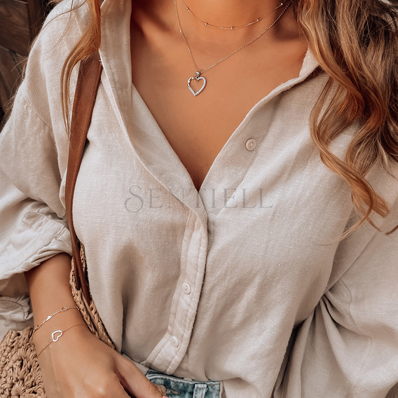 Pulsera de plata de ley 925 chapada en oro - corazón