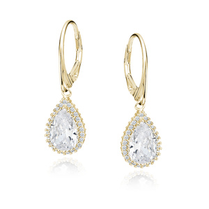 Silver (925) gold-plated earrings with white zirconia
