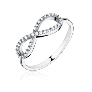 Silver (925) ring with white zirconia - infinity