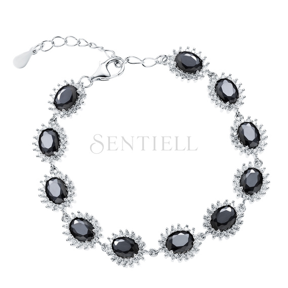 Silver (925) fashionable bracelet black zirconia