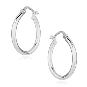 Silver (925) earrings hoops - highly polished