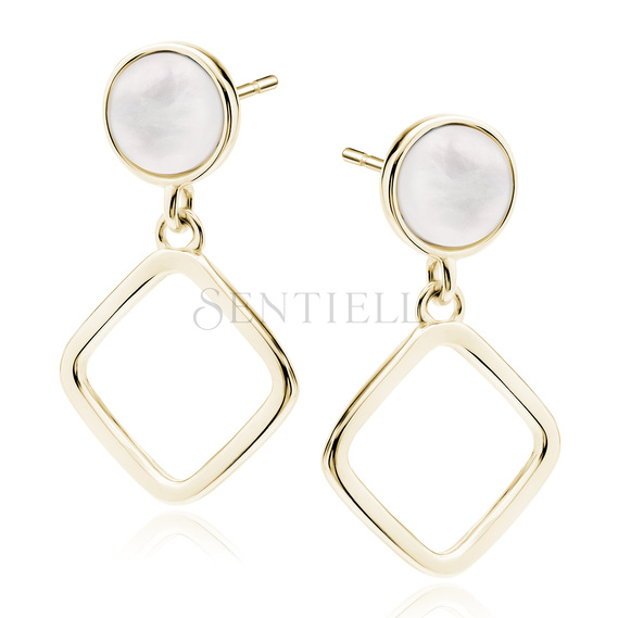 Silver (925) gold-plated earrings with Nacre