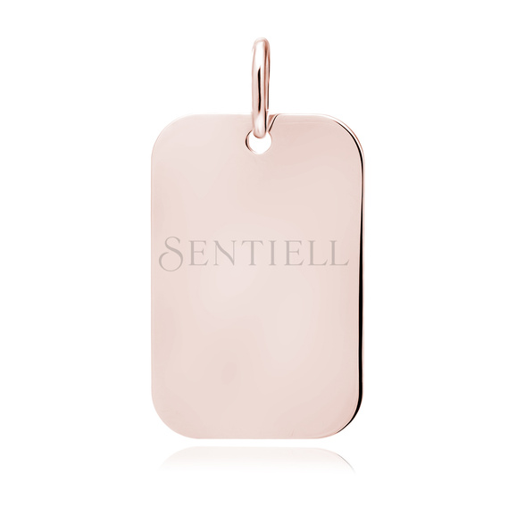 Silver (925) rose gold-plated rectangle pendant