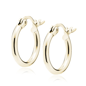 Silver (925) gold-plated earrings hoops - highly polished