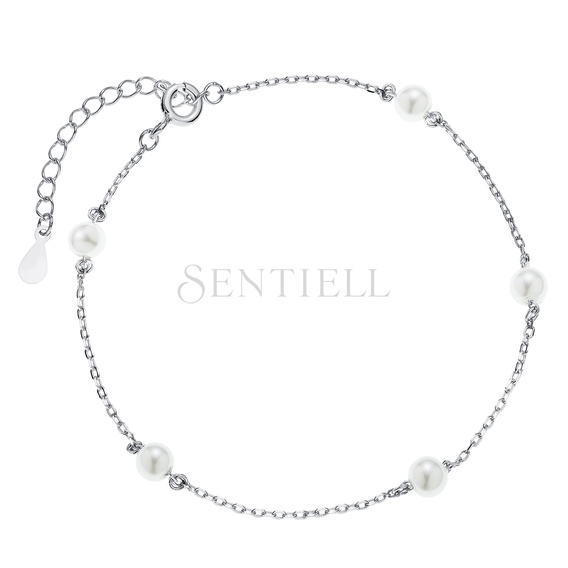 Pulsera de plata de ley 925 con perlas