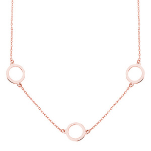 Silver (925) rose gold-plated necklace - three circles