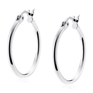 Silver (925) earrings hoops - highly polished