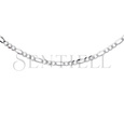 Silver (925) diamond-cut chain - figaro extra flat Ø 080 rhodium-plated