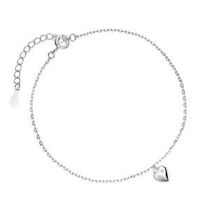 Pulsera de plata de ley 925 - corazón con circonitas blancas