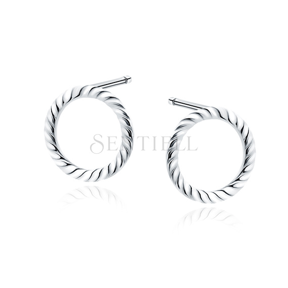 Silver (925) earrings - braided circle