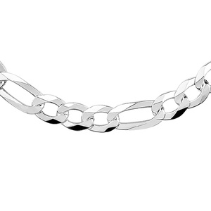 Silver (925) diamond-cut chain - figaro extra flat Ø 250