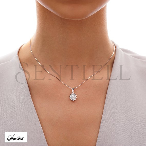 Silver (925) pendant white zirconia