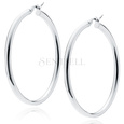 Silver (925) earrings hoops - highly polished