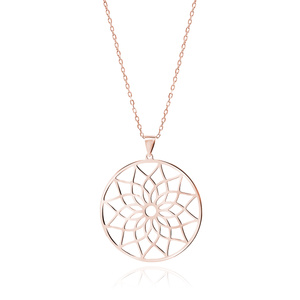 Silver (925) rose gold-plated necklace - mandala