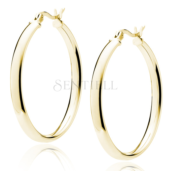 Silver (925) gold-plated earrings hoops - highly polished