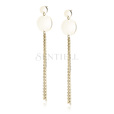 Silver (925) gold-plated earrings - circles with chains