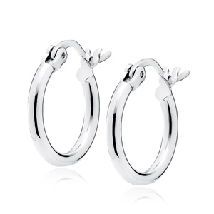 Silver (925) earrings hoops - highly polished