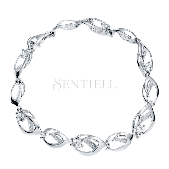 Silver (925) elegant bracelet with white zirconias