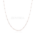 Silver rose gold-plated necklace (925) diamond cut anchor with balls