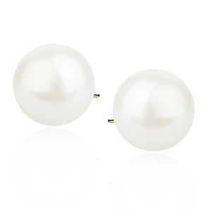 Silver (925) gold-plated earrings white pearl