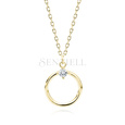 Silver (925) gold-plated necklace circle with white zirconia