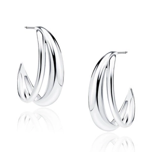 Silver (925) double earrings - circles