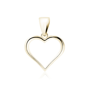 Charm de plata de ley 925 chapado en oro - corazón