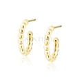 Silver (925) gold-plated earrings - circles with balls