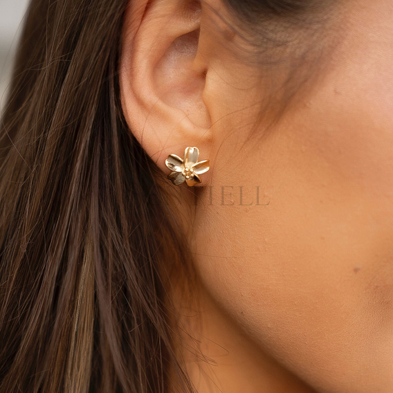 Silver (925) gold-plated earrings flowers