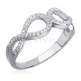 Silver (925) ring with white zirconia - Infinity