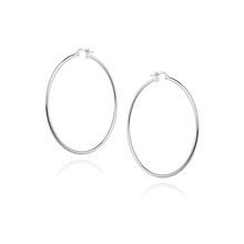 Silver (925) earrings hoops - highly polished