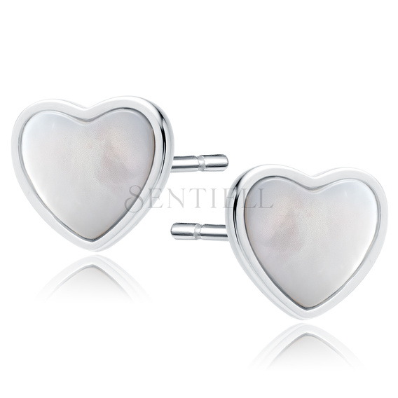 Plata de ley 925 earrings with Nacre - heart