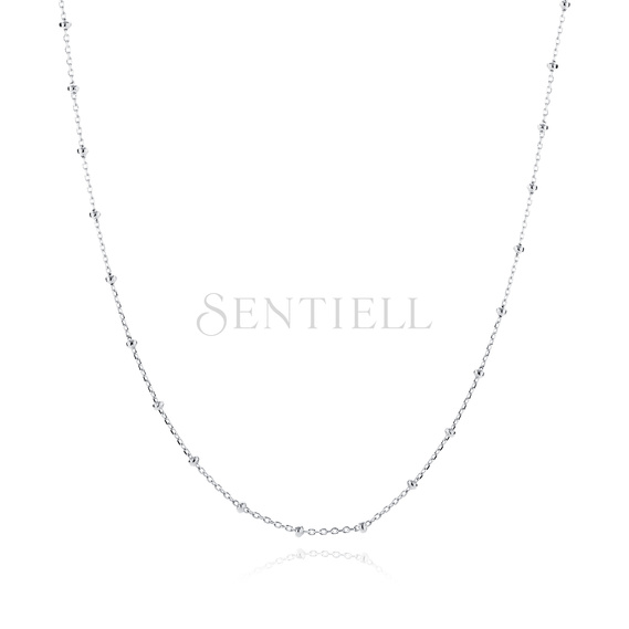 Silver necklace (925) diamond cut anchor Ø 030 rhodium-plated with balls