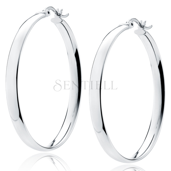 Silver (925) earrings hoops - highly polished