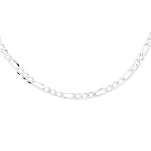 Silver (925) diamond-cut chain - figaro extra flat Ø 140