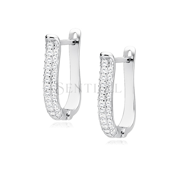 Silver (925) elegant earrings with zirconia