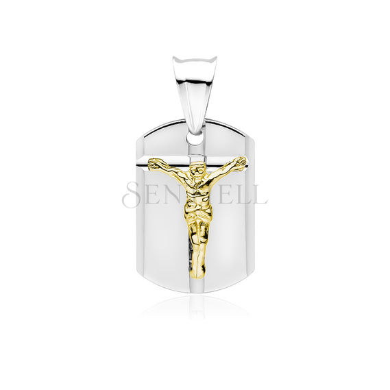 Silver (925) pendant - Jesus Christ on cross, gold-plated