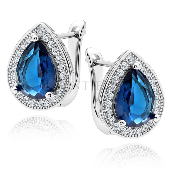 Silver (925) earrings with sapphire zirconia