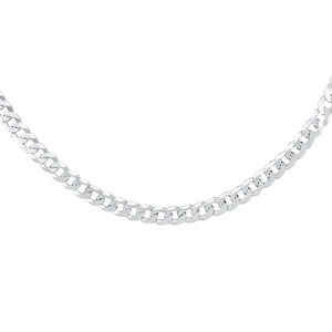 Silver (925) diamond-cut chain - curb extra flat Ø 160 rhodium-plated