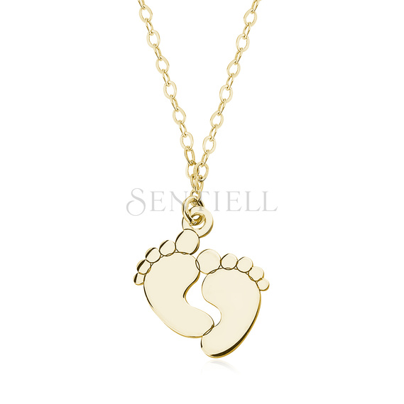 Silver (925) gold-plated necklace - little feet