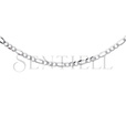 Silver (925) diamond-cut chain - figaro extra flat Ø 080 rhodium-plated