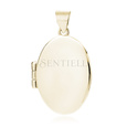 Silver (925) gold-plated polished pendant - oval shaped locket