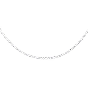 Silver (925) diamond-cut chain - figaro extra flat Ø 060 rhodium-plated