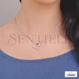 Silver (925) pendant - gold-plated heart with zirconia