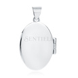 Silver (925) polished pendant - oval shaped locket