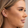 Silver (925) gold-plated earrings white zirconia 8 x 8mm stars