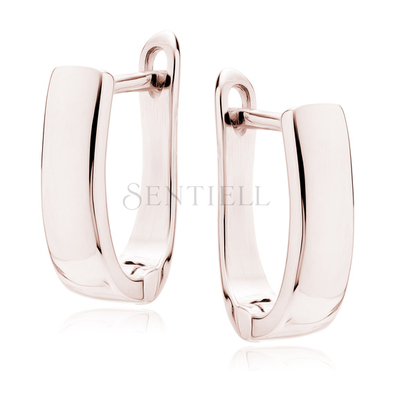 Silver (925) high polished earrings - rose gold-plated