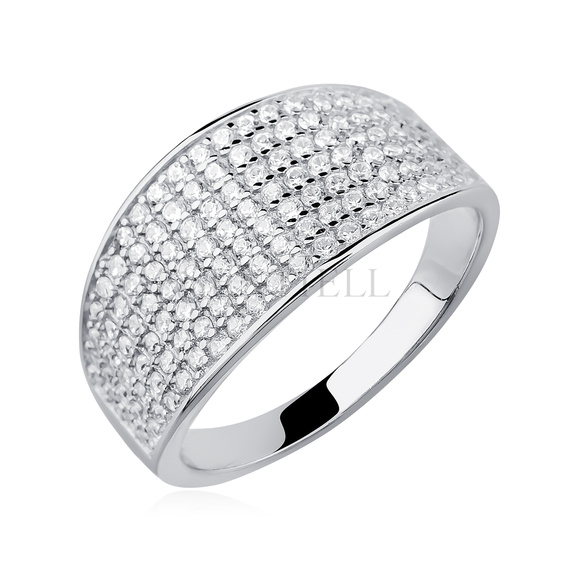 Silver (925) ring with white zirconia